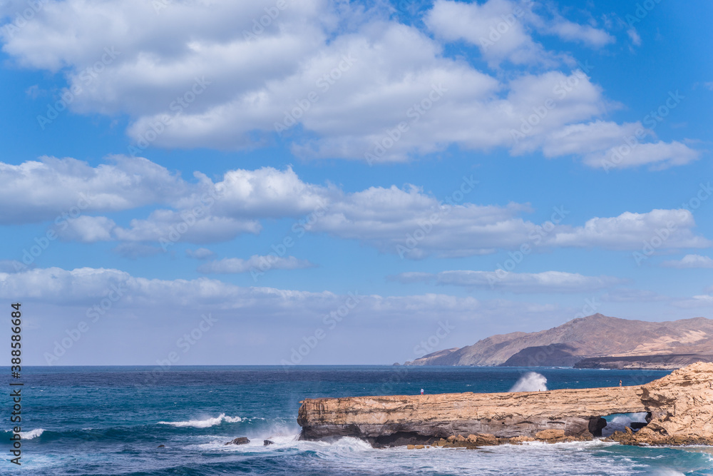 Coastline and desert scape around La Pared in the south of Fuerteventura Coastline and desert scape around La Pared in the south of Fuerteventura