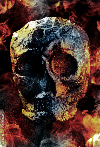 Halloween Skeleton Skull Fire