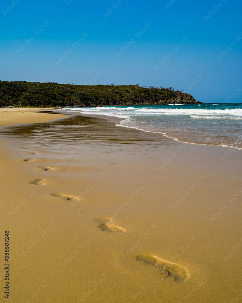 Fußabdrücke am Strand in Australien Fußabdrücke am Strand in Australien