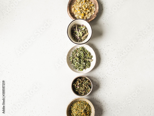 Various dry healthy herbs