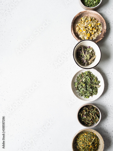 Various dry healthy herbs