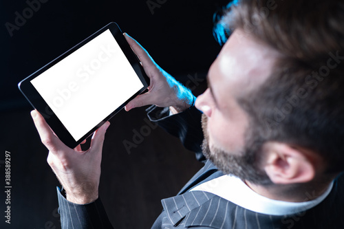 Businessman makes a video c...