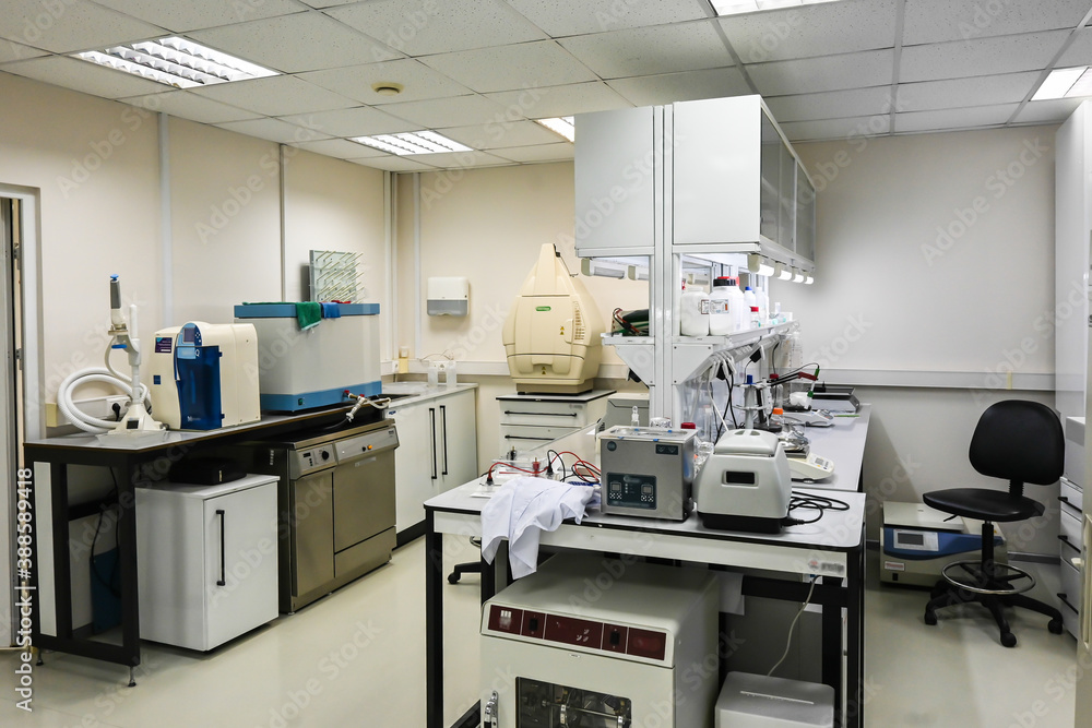 Interior of a modern laboratory. Interior of a modern laboratory.
