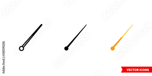 Bandmasters mace icon of 3 types color, black and white, outline. Isolated vector sign symbol.