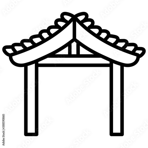 Isolated straw hut . Nativity characters icon - Vector
