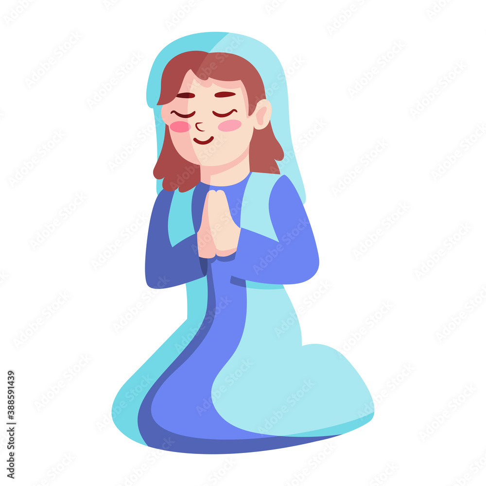 Isolated virgin mary icon. Nativity characters icon - Vector Isolated virgin mary icon. Nativity characters icon - Vector
