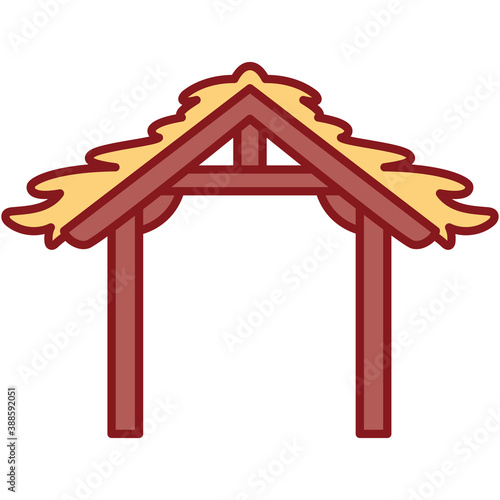 Isolated straw hut . Nativity characters icon - Vector