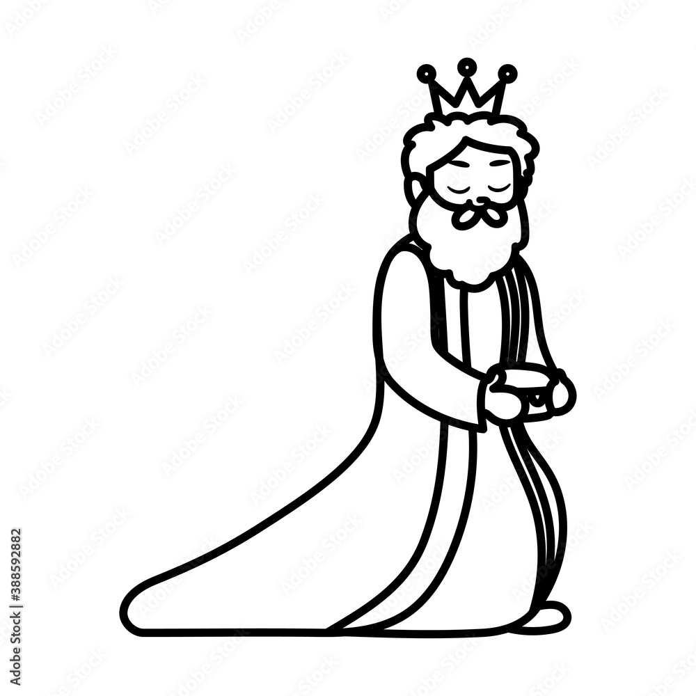 Isolated wise man icon. Nativity characters icon - Vector