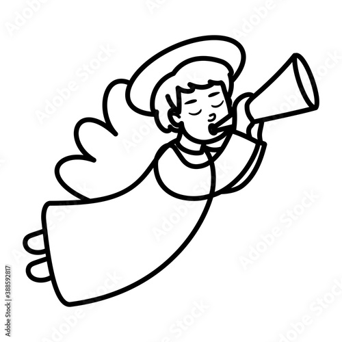 Isolated angel icon. Nativity characters icon - Vector