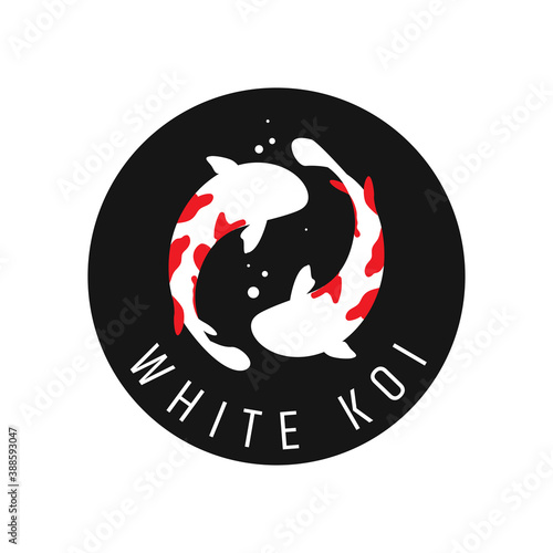 Japanese Koi Logo Template. Koi Fishes Logo. Luck, prosperity and good fortune. Animal, asian.