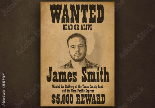 Wanted Poster with Old Photo Effect