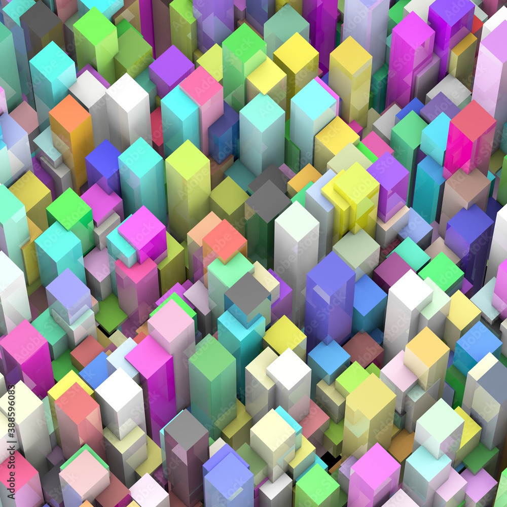 Obraz premium 沢山のキューブ