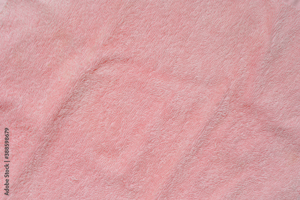 Surface of pink towel fabric for background. Surface of pink towel fabric for background.