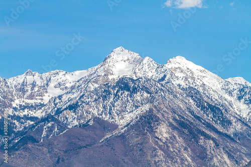 Cuadro en lienzo The Wasatch (Uinta) mountain range located along the east side of the Salt Lake valley (Utah)