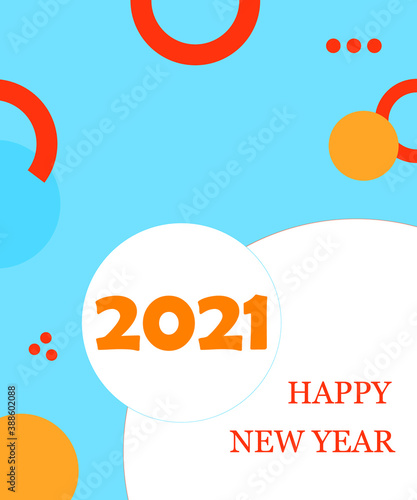 Happy New Year 2021 text design. Set of the cover of business diary for 2021 with wishes color, cover book template, card, banner. Vector illustration. on white background