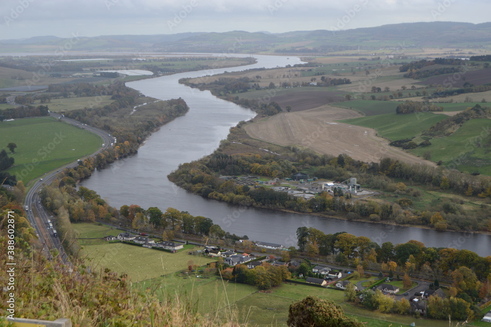 View over River Tay from Kinnoull Hill, Perth