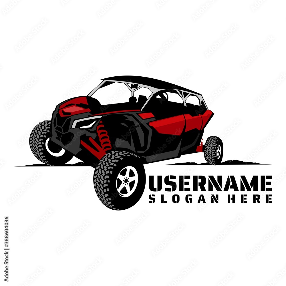 UTV offroading social club  logo design vector