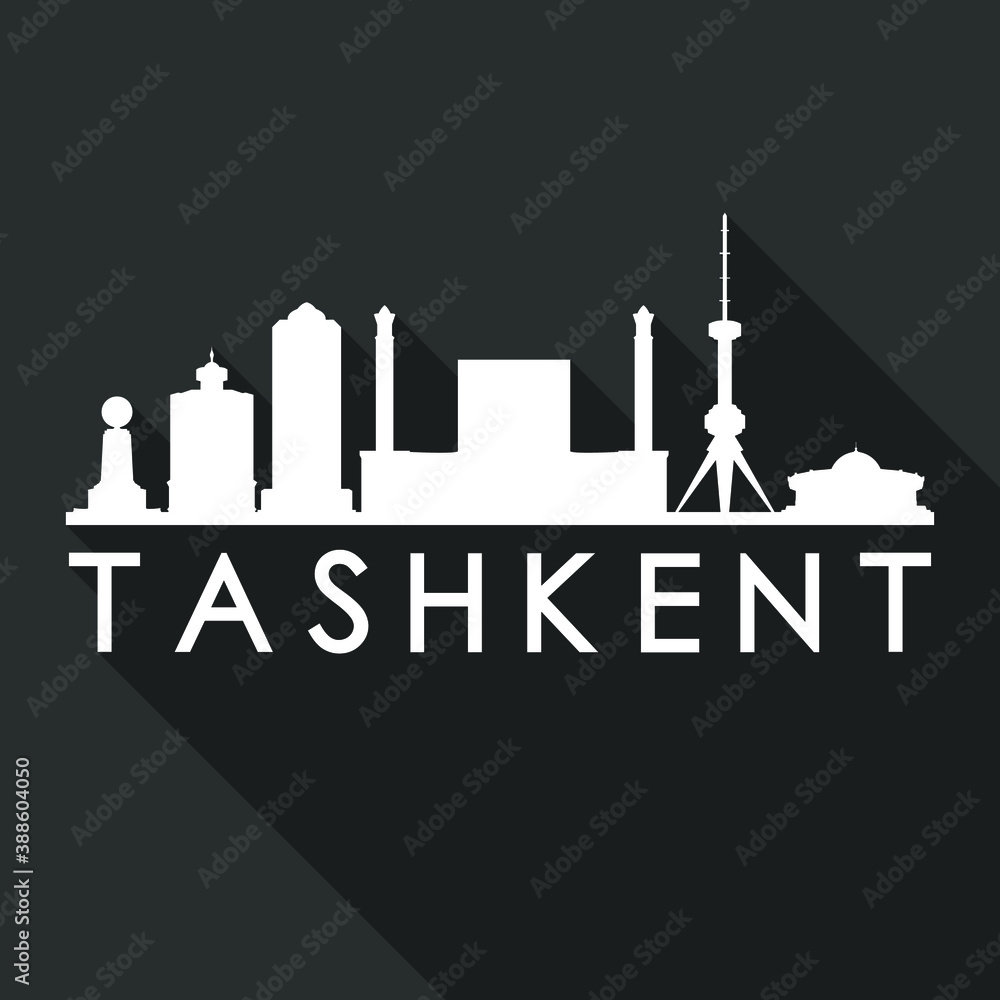 Tashkent Uzbekistan Flat Icon Skyline. Silhouette Design City Vector Art. Famous Buildings Vector.