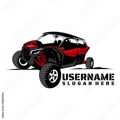 UTV offroading social club  logo design vector