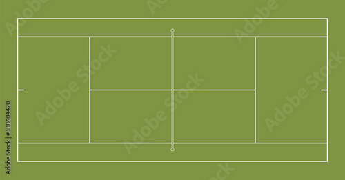 Vektor Tennis Spielfeld Übersichtsplan grün