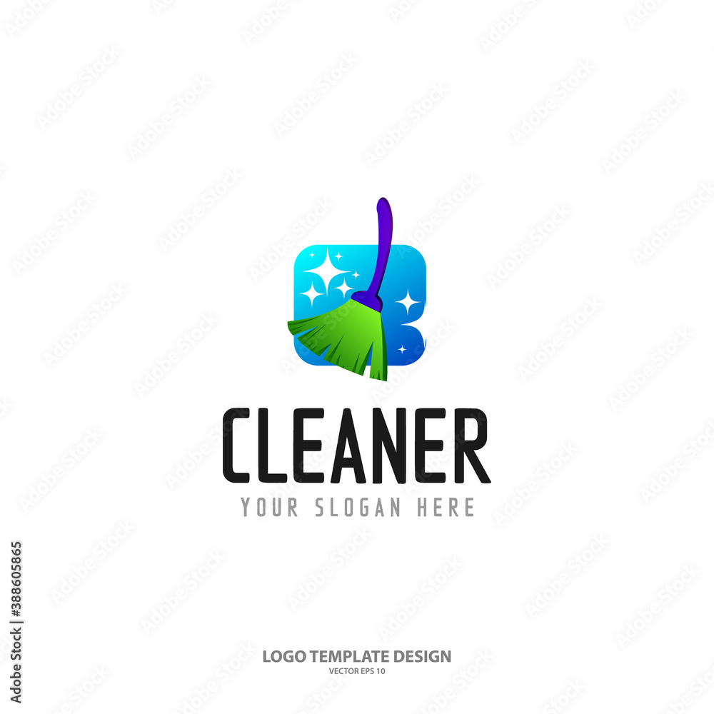 Cleaner logo template design isolated on white background
