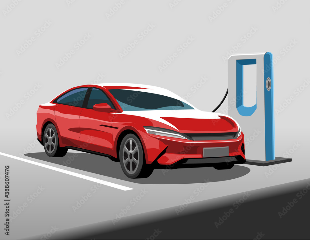 Electric car and charge station