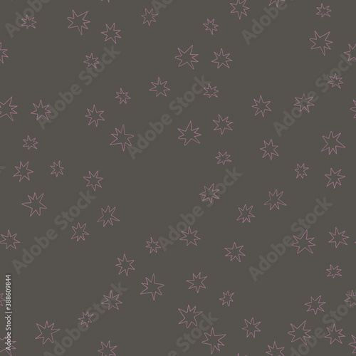 Seamless pattern with stars on a gray background .Fabric textile design. photo