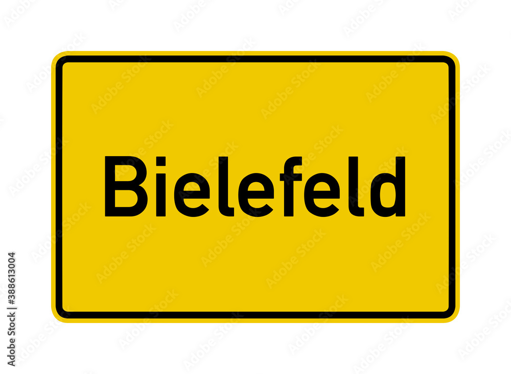 Bielefeld city limits road sign in Germany
Bielefeld city limits road sign in Germany