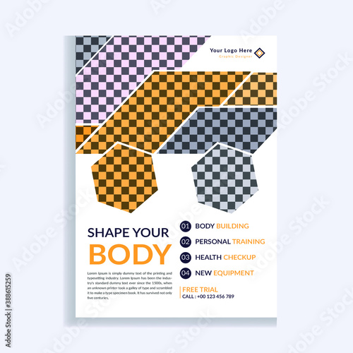 Template fitness gym sport flyer