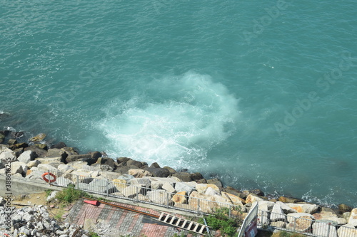 sea moving near beach