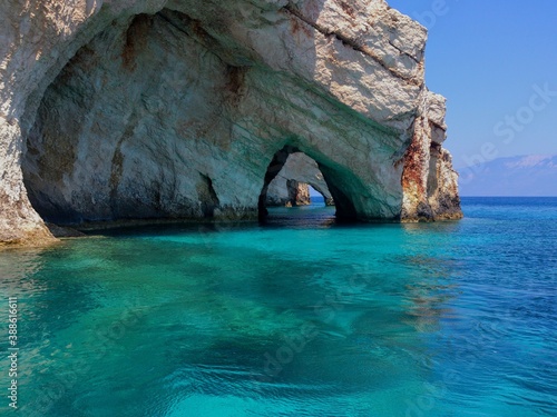 Blue caves in the Adriatic sea of Corfu
