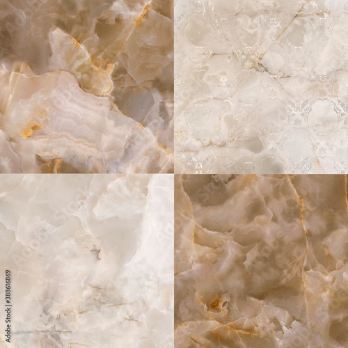 Checkered marble background with decor in dark and light beige tones