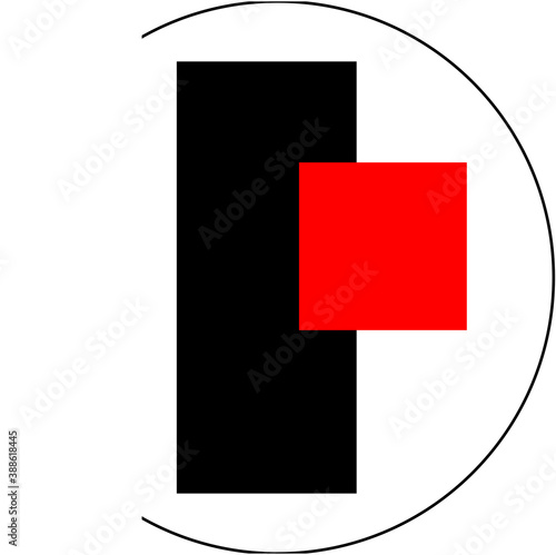 Geometric art poster, bauhaus mid century style vector art.