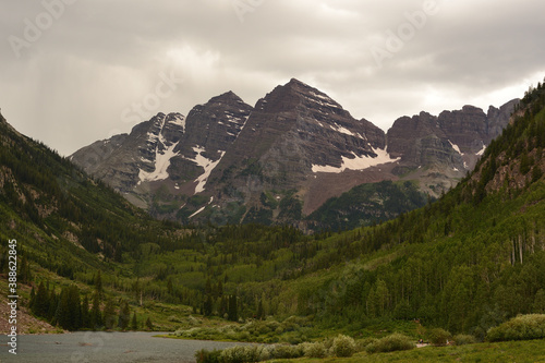 Mountain peaks, Maroon Bells, Aspen, CO