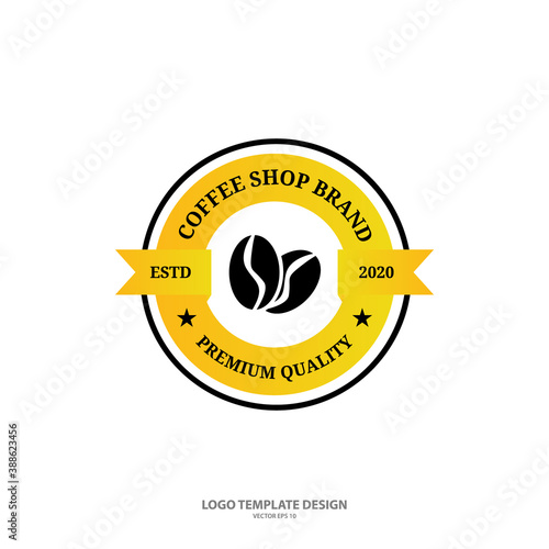 Vintage coffee shop logo template design isolated on white background