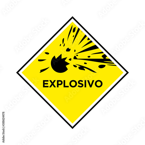  Cartel señal explosivo español texto