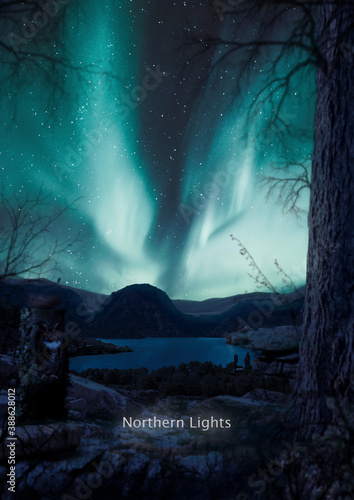 aurora boreal fotomontaje realista composición photoshop
