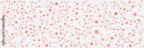 Red white blue christmas background with snowflakes. Vector illustration
