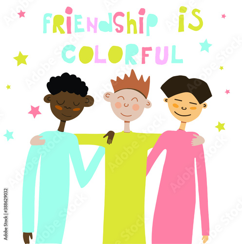 Vector content about friendship is colorful 