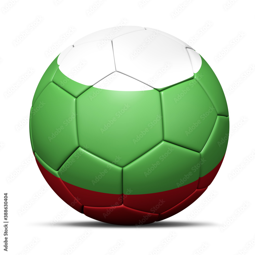 3d soccer ball with Bulgaria flag - 3D Render isolated in background white. 3d soccer ball with Bulgaria flag - 3D Render isolated in background white.