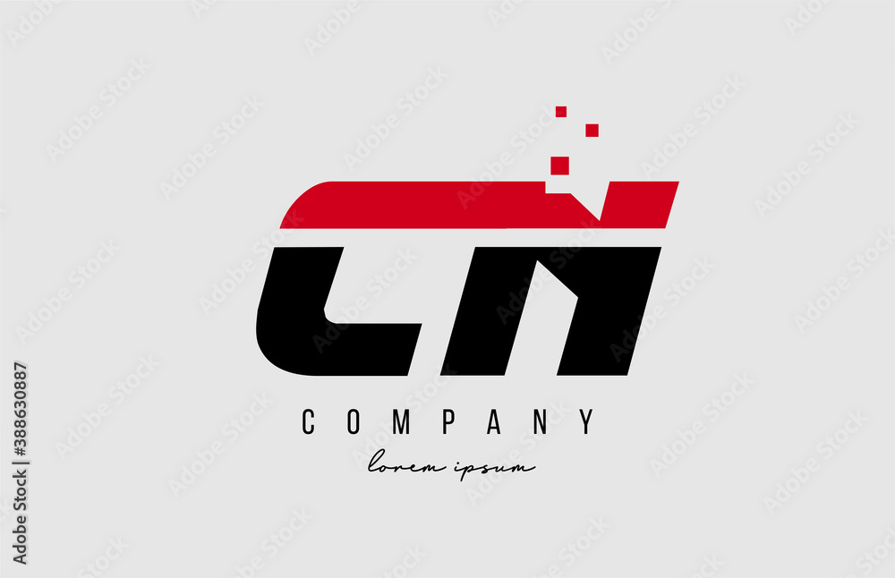 cn c n alphabet letter logo combination in red and black color. Creative icon design for company and business cn c n alphabet letter logo combination in red and black color. Creative icon design for company and business