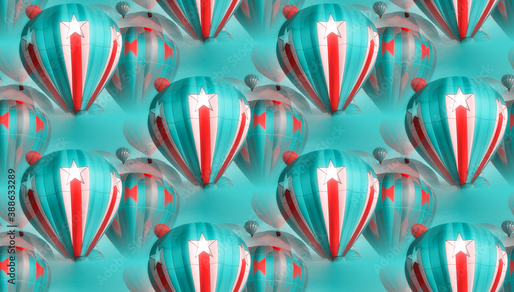 Fototapeta premium Hot air balloons seamless repeat