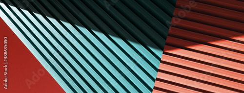 red blue colorful wood architecture detail for abstract banner background