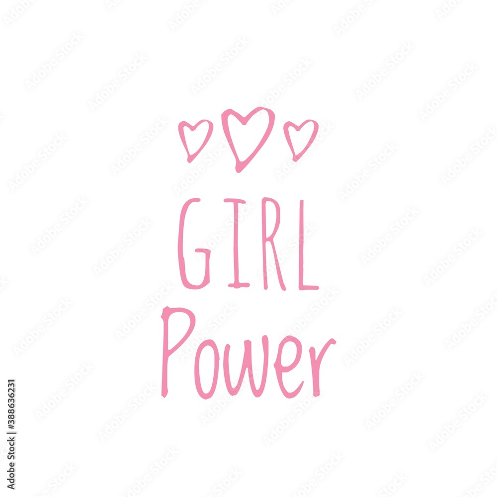 Logo of girl power. Emblem for women. Poster with text ''Girl power''