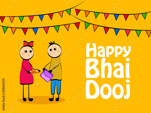 illustration of elements of Hindu Festival Bhai Dooj Background