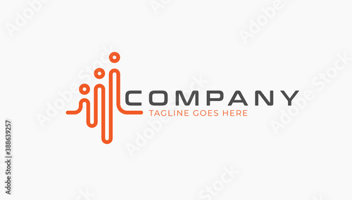 Connect People Logo. Usable for Group and Company Llogos, Flat Design logo Template, Vector Illustration