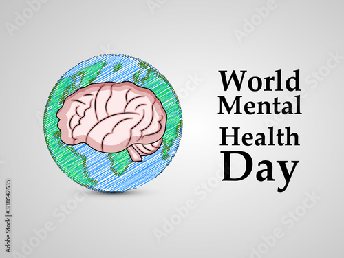 illustration of elements of World Mental Health Day Background
