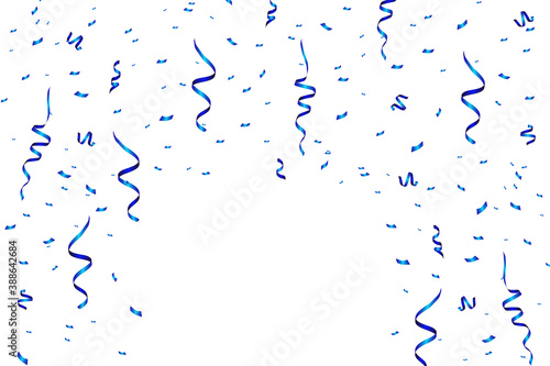 Blue confetti isolated. vector illustration