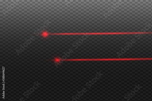 Abstract red laser beam. Transparent isolated on black background. Vector illustration.the lighting effect.floodlight directional