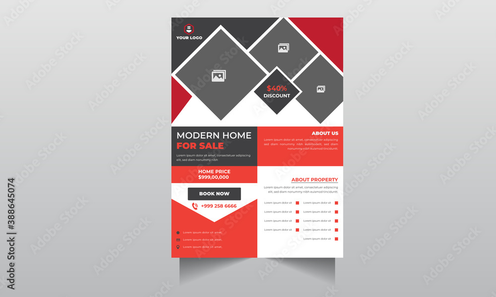 Real Estate Home For Sale Flyer Template
